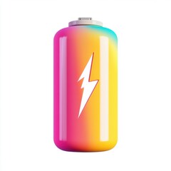 A vibrant, colorful thermos with a lightning bolt design, embodying an energetic and modern aesthetic.