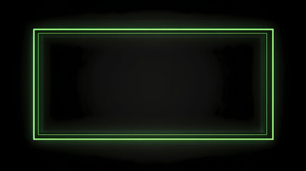 Neon Green Frame on Black Background 