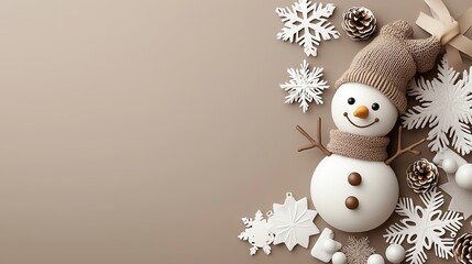 Creative snowman outlines made from sale icons with bold Discounts Galore, Christmas Discounts, playful yet sharp