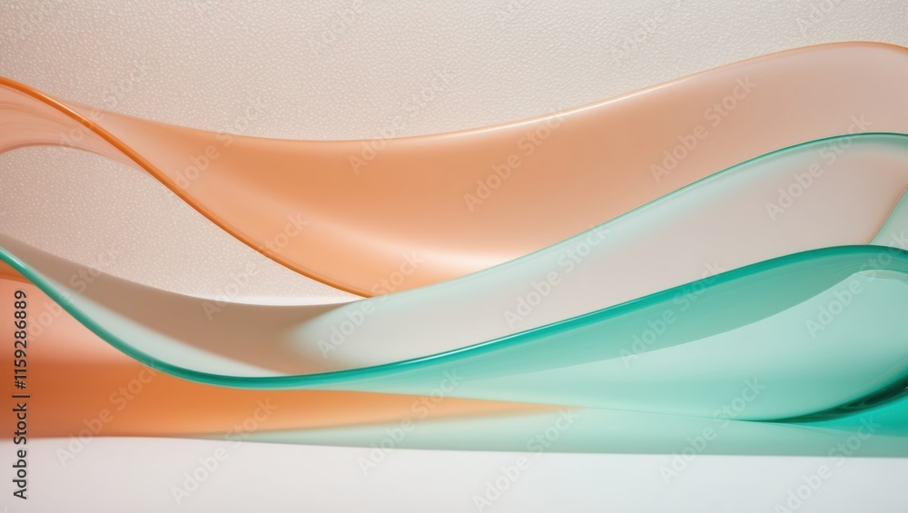 Poster abstract wave design featuring smooth gradient colors, creating a sense of flow and elegance, ideal 