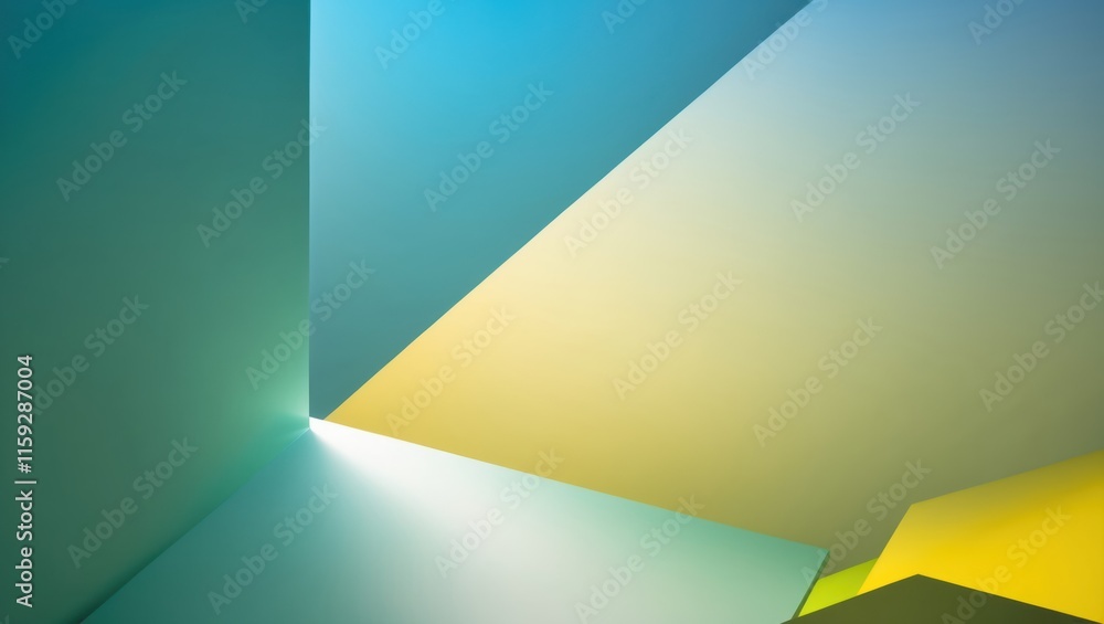 Poster dynamic abstract image featuring vibrant colors and geometric shapes, suitable for modern design pro