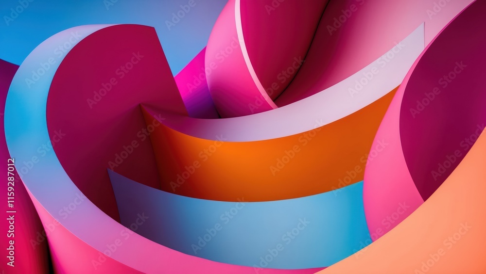 Poster vibrant abstract design featuring dynamic colors and smooth curves perfect for modern art projects o