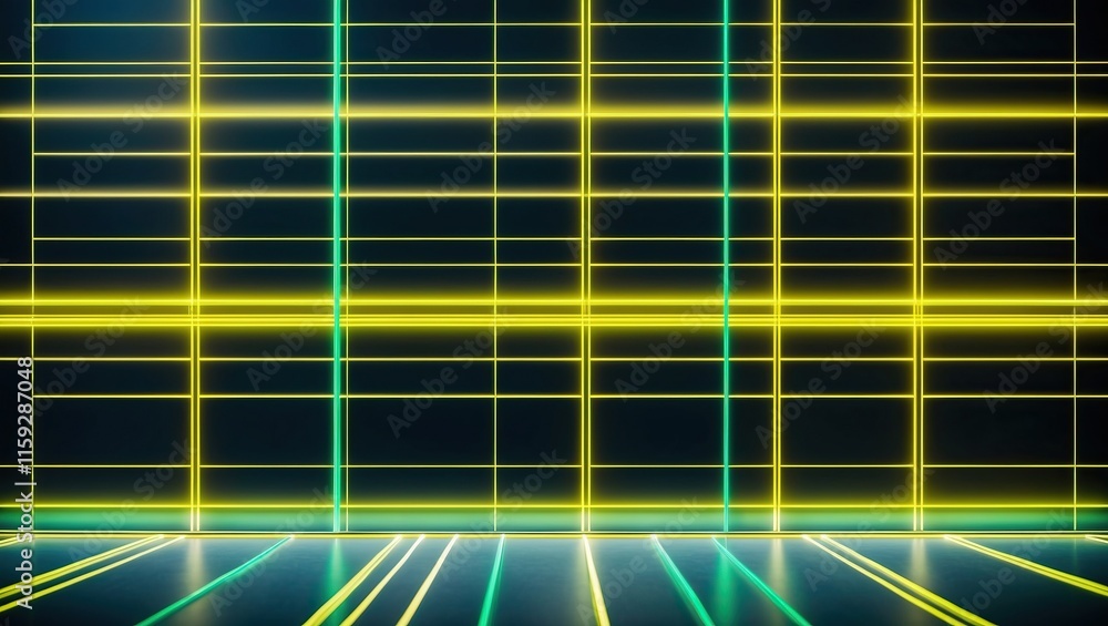 Poster futuristic neon background with glowing lines, creating a vibrant and modern atmosphere ideal for te