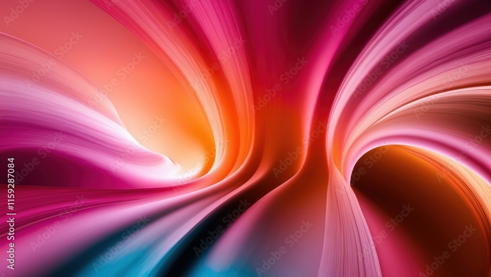 Poster abstract art with vibrant colors and smooth waves creating a dynamic and energetic atmosphere ideal 