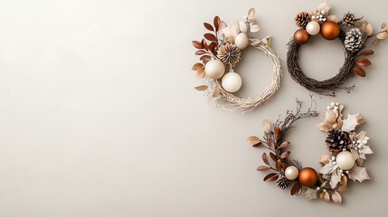 Artistic holiday wreaths with elegant sale callouts, Exclusive Holiday Deals, timeless appeal
