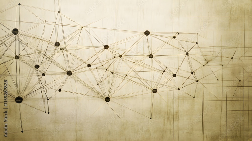 Poster abstract network nodes connected by lines