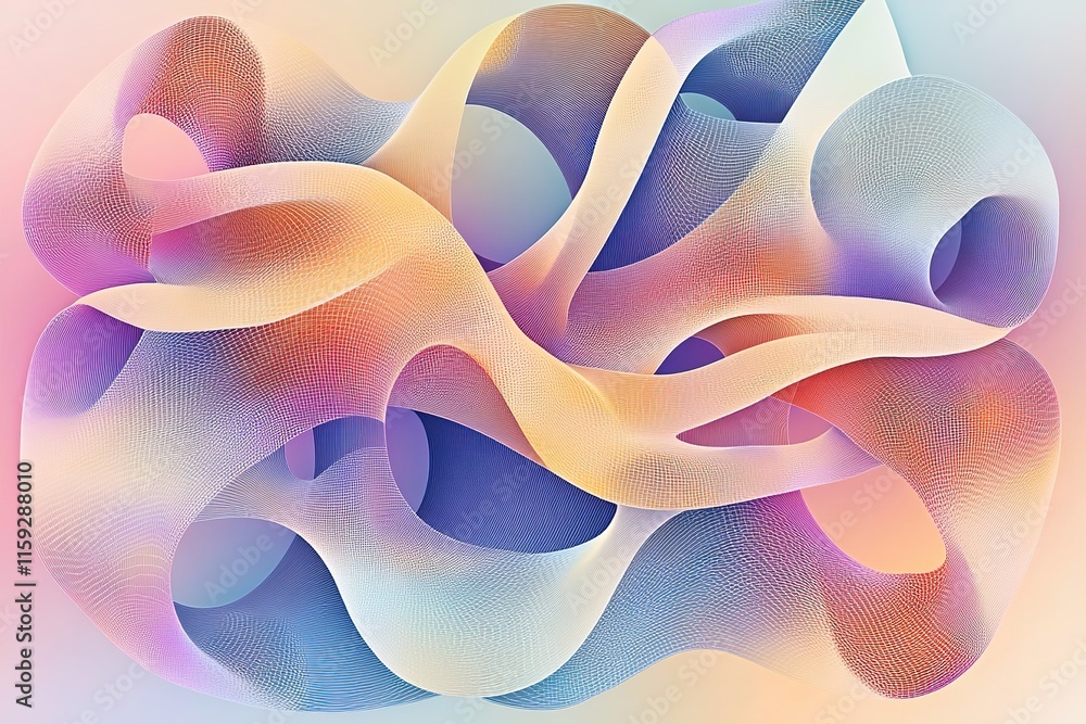 Poster abstract svg design of interconnected geometric shapes in gradient colors symbolizing and innovation