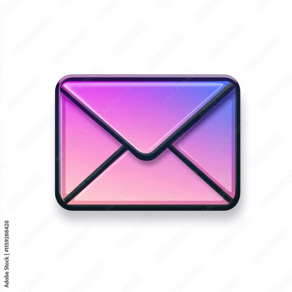 Aufkleber a colorful gradient envelope icon with a sleek design, perfect for digital communication concepts.