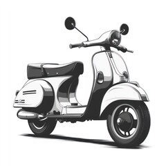 Classic vintage scooter illustration.