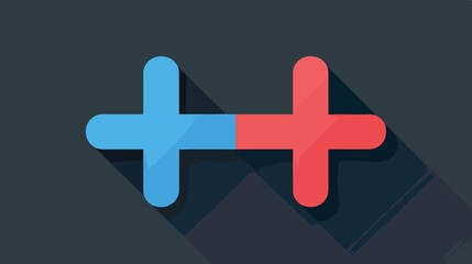 Obraz premium Professional Plus and Minus Flat Icon for Apps with Add and Subtract Symbols