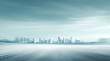 Obraz premium Asphalt Dreams: City Skyline on the Horizon 
