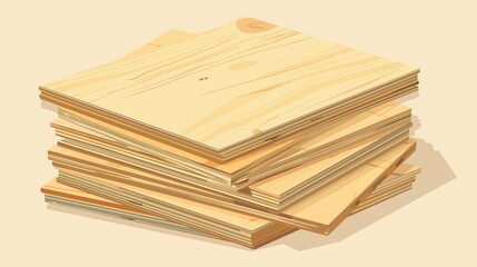 Flat Vector Plywood Boards Isolated Illustration
