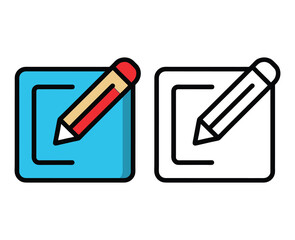 pencil and file icon vector illustration