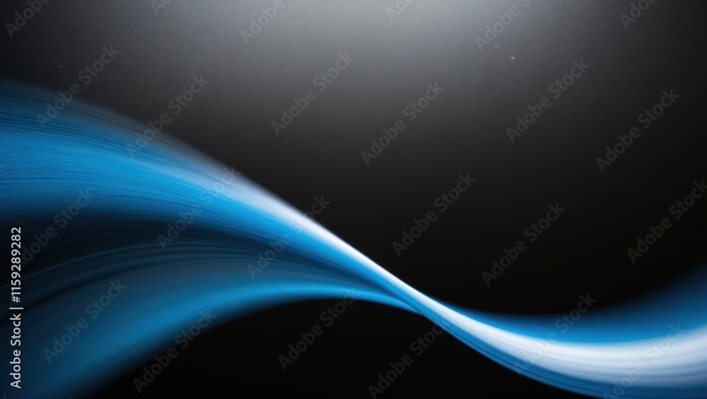 Poster abstract blue lines flowing smoothly across a dark background, creating a sense of motion and modern