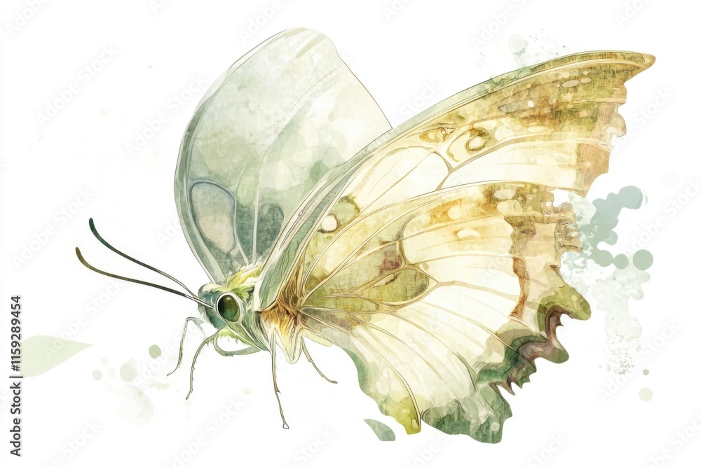 Poster a colorful butterfly sits on a clean white background, ready for use in various designs