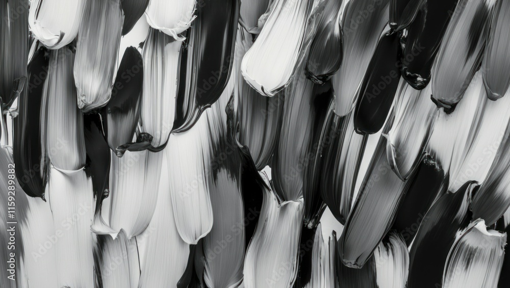 Aufkleber abstract texture created with black and white paint strokes, showcasing fluidity and artistic expres