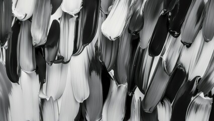 Abstract texture created with black and white paint strokes, showcasing fluidity and artistic expression suitable for modern design projects