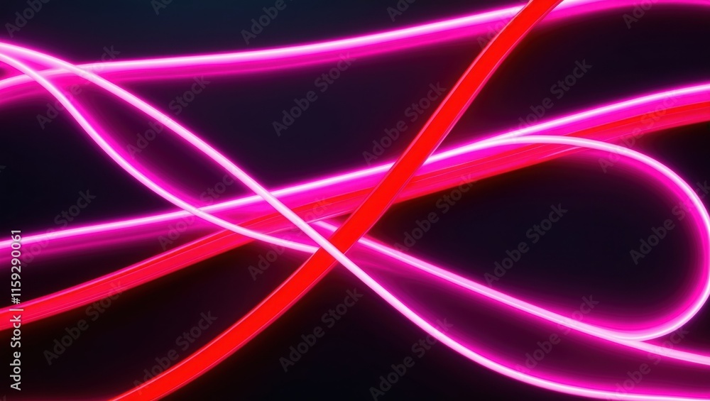 Aufkleber vibrant neon lines intersect against a dark background, creating an energetic and modern abstract de