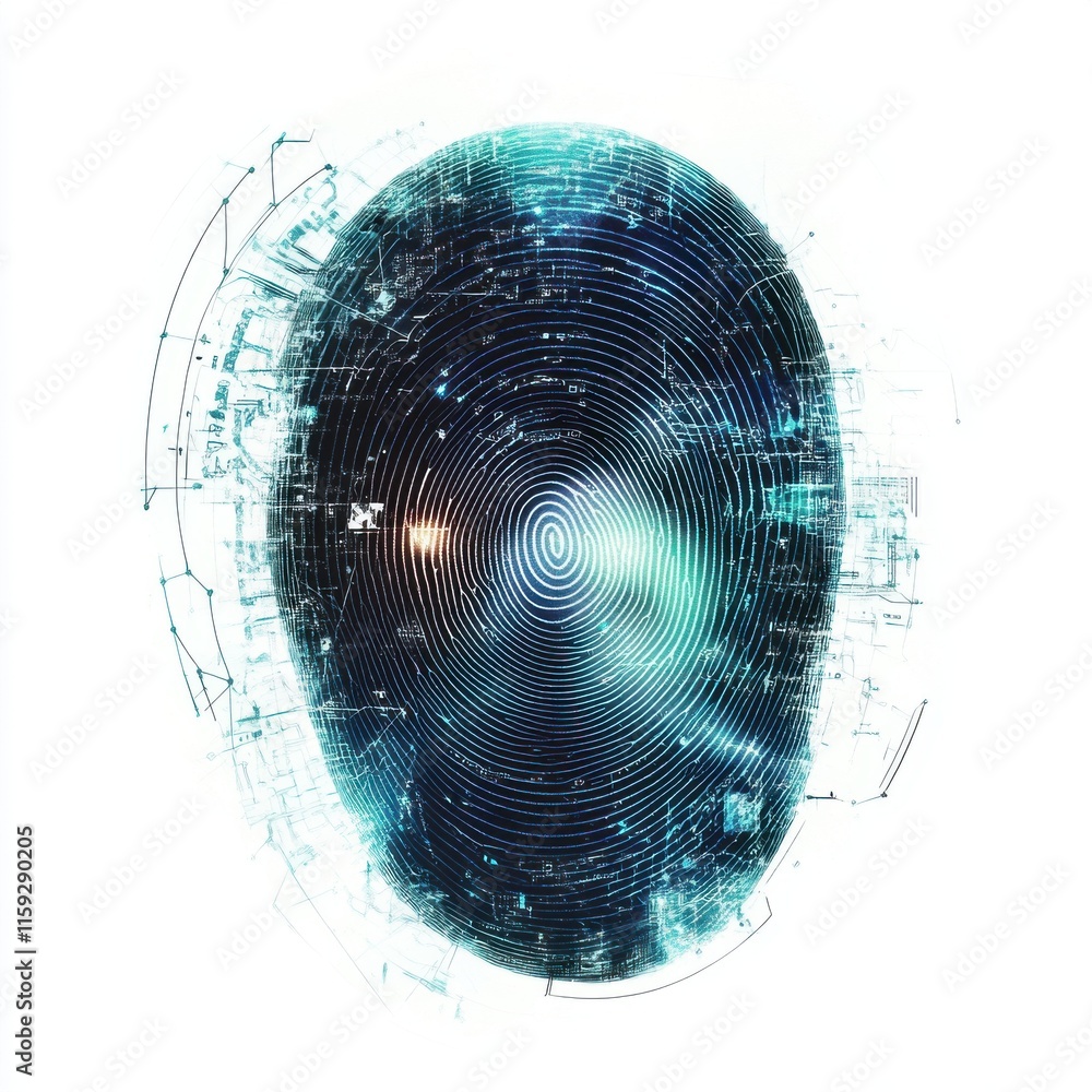 Aufkleber abstract digital fingerprint representing security and identity verification.