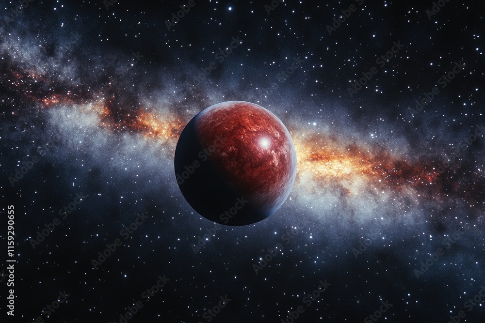 Poster a planet floating in the vastness of space