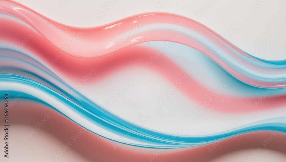 Poster abstract waves in pink and blue create a smooth, modern design ideal for backgrounds and artistic pr