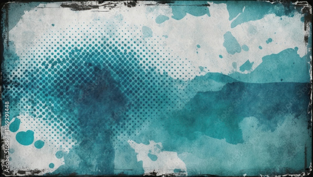 Poster abstract background featuring blue textures and splatter patterns, ideal for creative and design rel