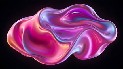 Obraz premium Abstract Liquid Form: Iridescent, vibrant, and dynamic, this abstract image showcases a swirling mass of pink, purple, and blue hues. Perfect for designs needing a touch of modern art and surrealism.
