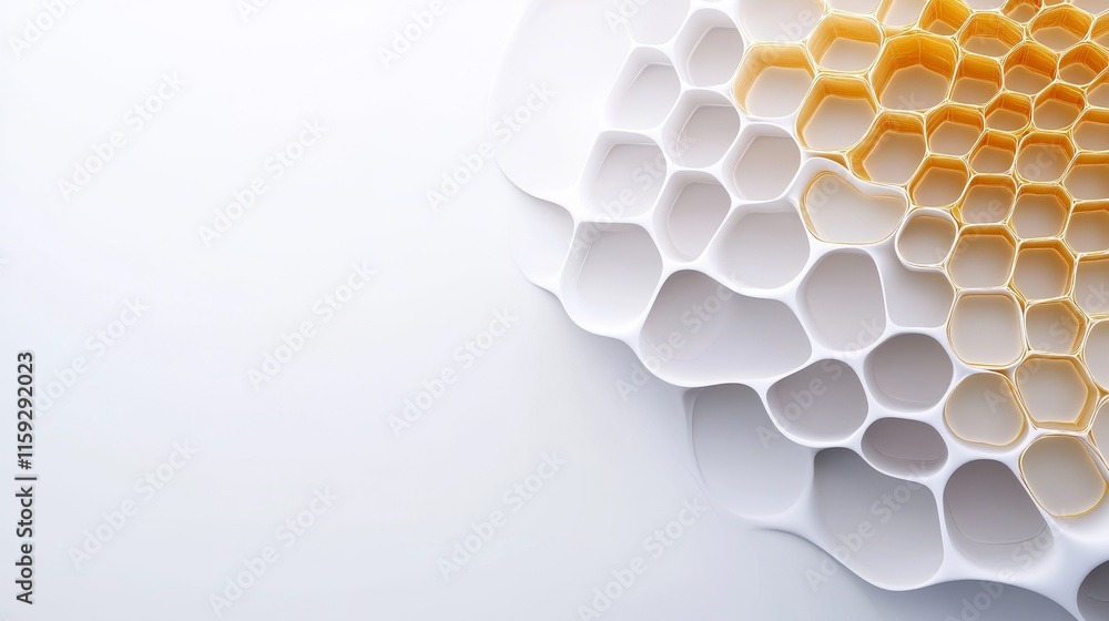 Aufkleber abstract geometric pattern with honeycomb design featuring smooth curves and a white background, cre