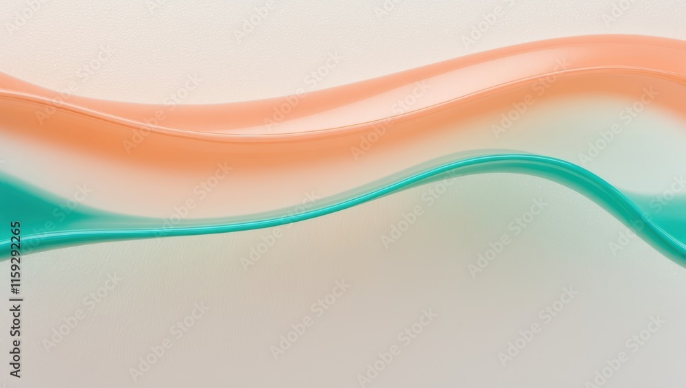 Poster abstract flowing shapes in pastel colors create a serene and modern atmosphere, ideal for background