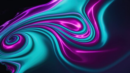 Obraz premium Abstract design featuring vibrant purple and teal swirls, creating a dynamic and fluid visual effect suitable for modern backgrounds