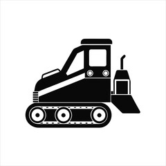 Compact Track Loader Icon Heavy Equipment Vector Illustration
