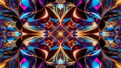 Vivid abstract design featuring intricate patterns and vibrant colors, ideal for digital backgrounds, artwork, or modern design projects