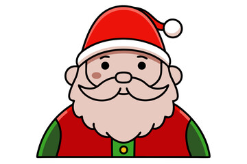 Charming Santa Claus Cartoon Illustration on White Background