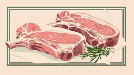 Delicious Pork Meat Vector Illustration for Culinary Designs