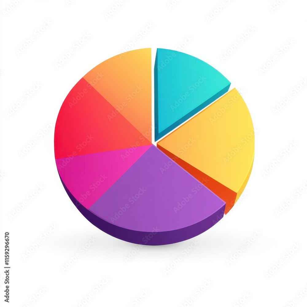 Aufkleber colorful pie chart representing data distribution in a modern design.