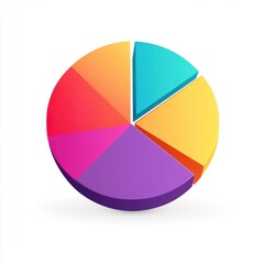 Obraz premium Colorful pie chart representing data distribution in a modern design.