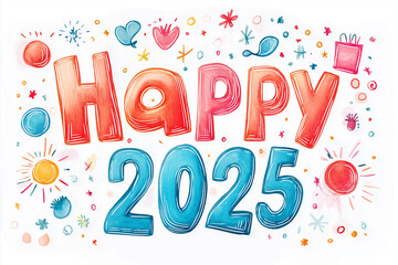 Illustration postcard design to welcome the year of the snake in 2025, Chinese zodiac, New Year, Happy New Year, Greetings, New Year's card