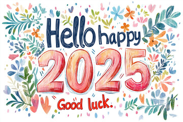 Illustration postcard design to welcome the year of the snake in 2025, Chinese zodiac, New Year, Happy New Year, Greetings, New Year's card