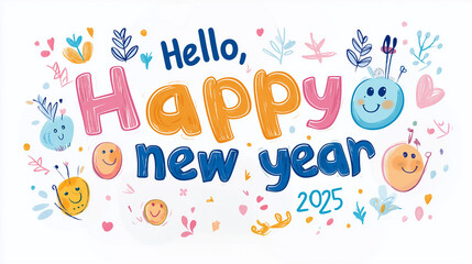 Illustration postcard design to welcome the year of the snake in 2025, Chinese zodiac, New Year, Happy New Year, Greetings, New Year's card