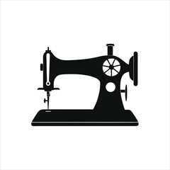 Manual Sewing Machine Vector Creative Black and White Silhouette