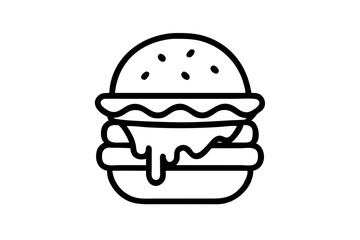 Halloween Party Burger Vector Illustration on White Background