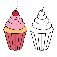 cupcake with cherry
