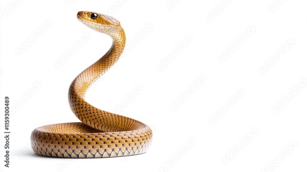 Aufkleber elegant and colorful snake posing gracefully on a white background, showcasing intricate scales and 