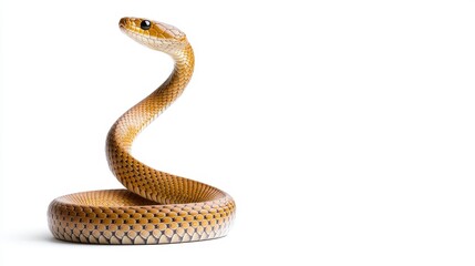 Obraz premium Elegant and Colorful Snake Posing Gracefully on a White Background, Showcasing Intricate Scales and Unique Body Structure in a Studio Setting
