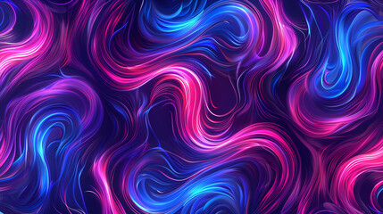 Obraz premium Neon Pink and Blue Color Outline Swirl Background