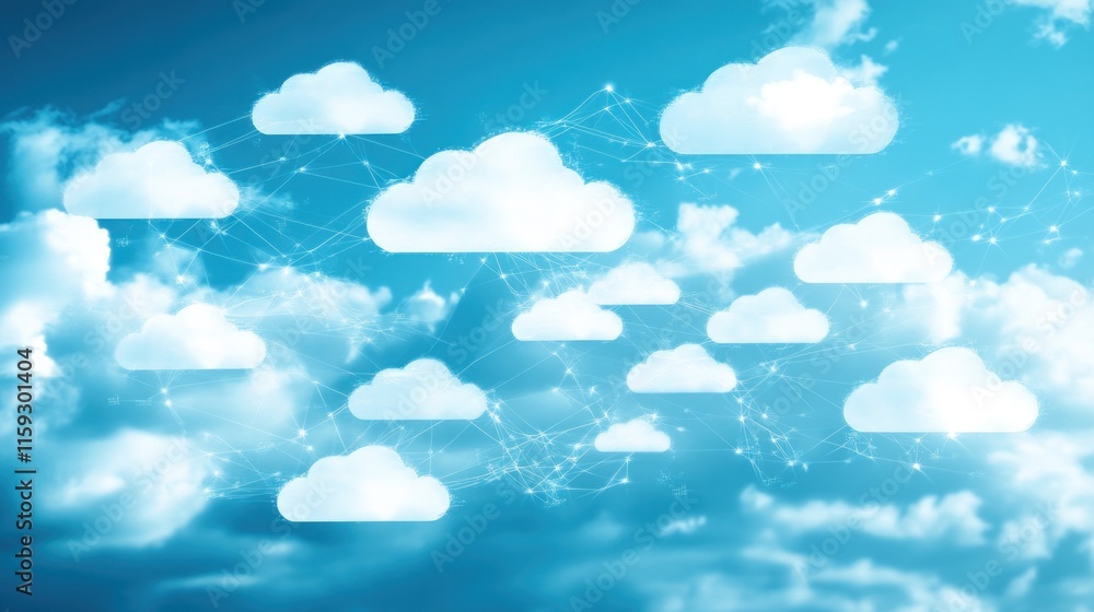 Poster cloud computing network: interconnected clouds in a digital sky