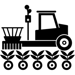 tractor silhouette with trailer