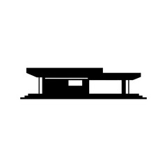 Black and white House logo icon vector illustration design.