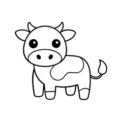 Cow line art vector design