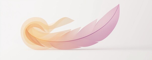 Delicate feather design with soft pastel colors and flowing lines.